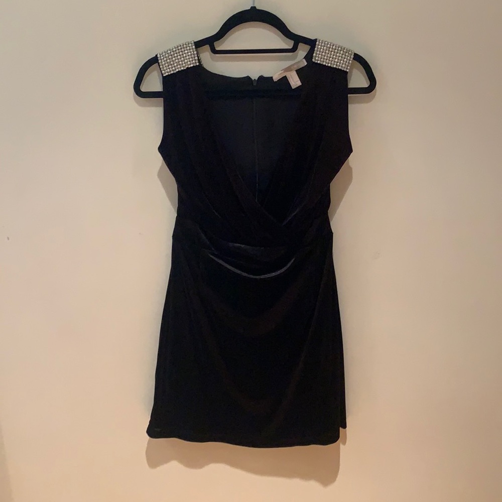 Black velvet wrap dress